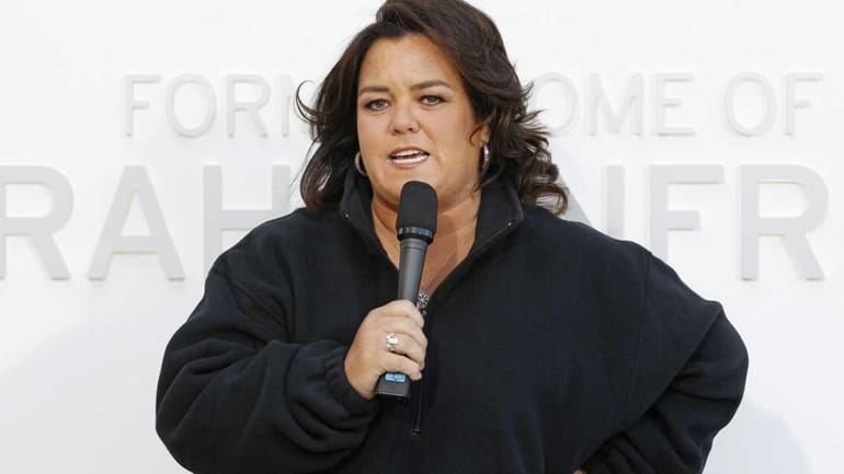 Rosie O'Donnell speaks to the media after the unveiling of...