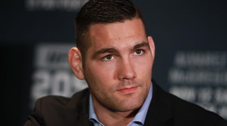 Chris Weidman speaks to the media during the UFC 205...