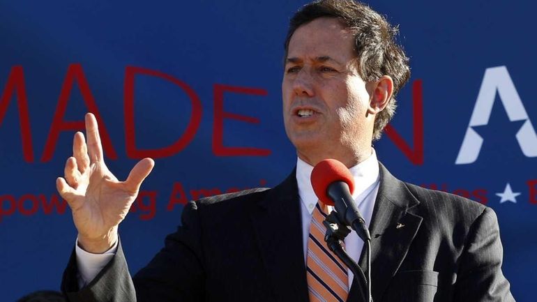 Republican presidential candidate Rick Santorum gestures as he speaks at...