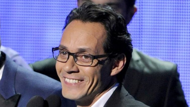 Marc Anthony, winner of the award for best salsa album,...