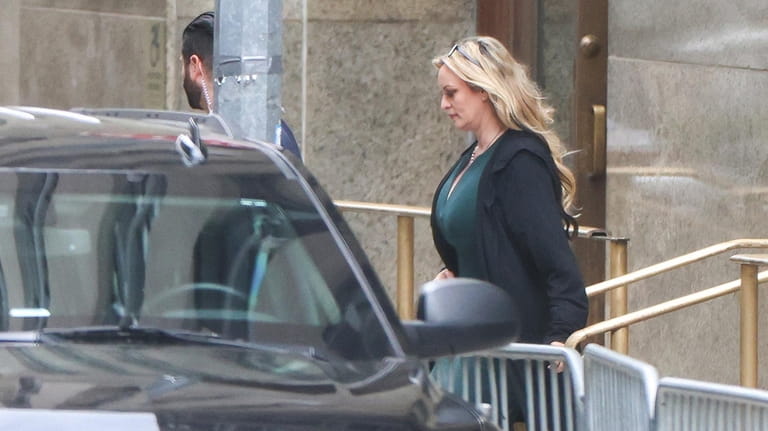 Stormy Daniels leaves Manhattan Criminal Court on May 9 after...