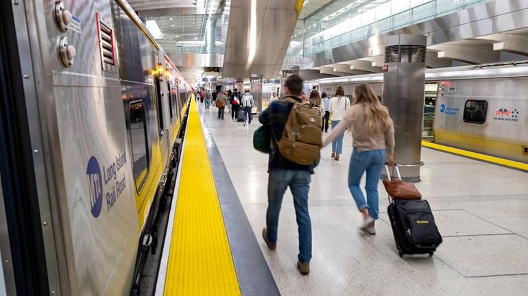 LIRR commuters at Grand Central Madison in 2023. The schedule...