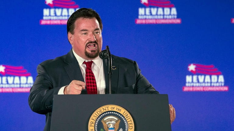 Nevada State GOP Chairman Michael McDonald announces President Donald Trump...