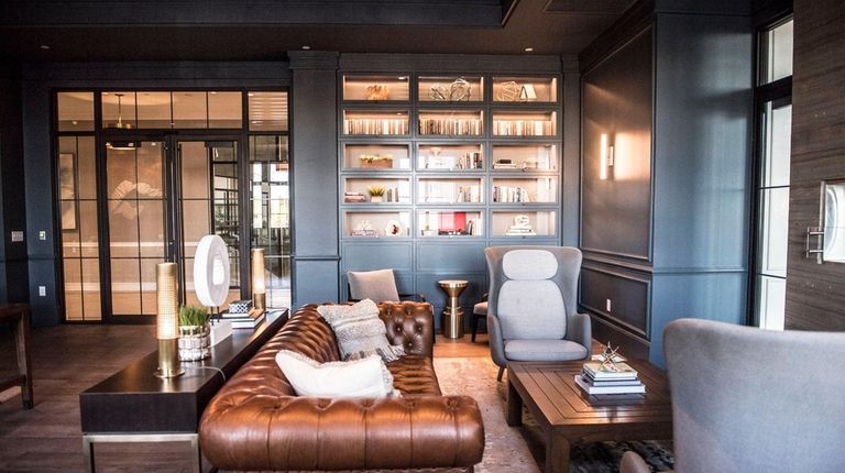 The library at The Vanderbilt, a luxe rental complex in...