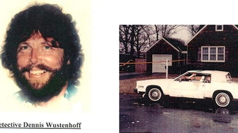 Det. Dennis Wustenhoff and his vehicle, which was parked in Patchogue...