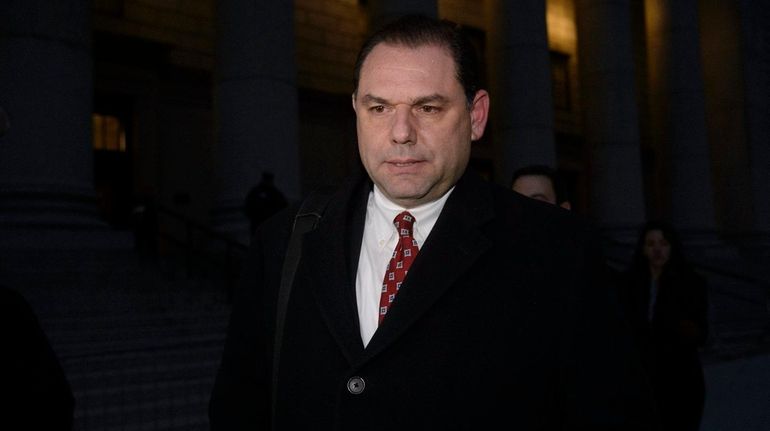 Joseph Percoco leaves a federal courthouse in Manhattan on Thursday,...