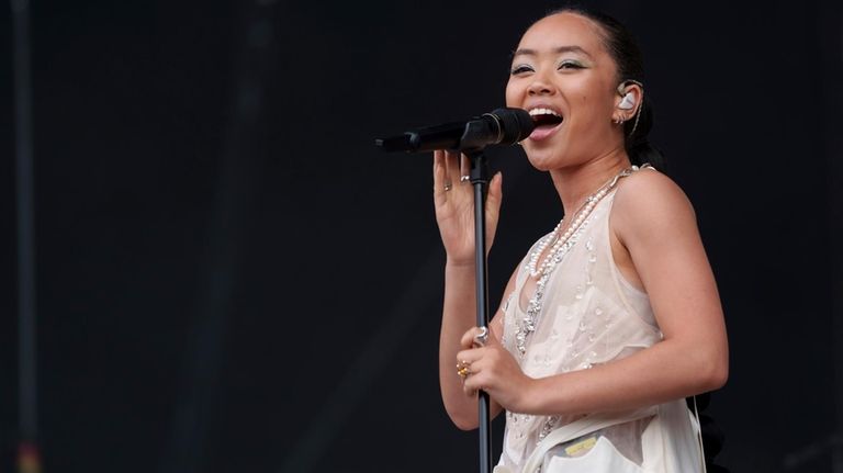 Griff performs at the Reading Music Festival, England, Friday, Aug....