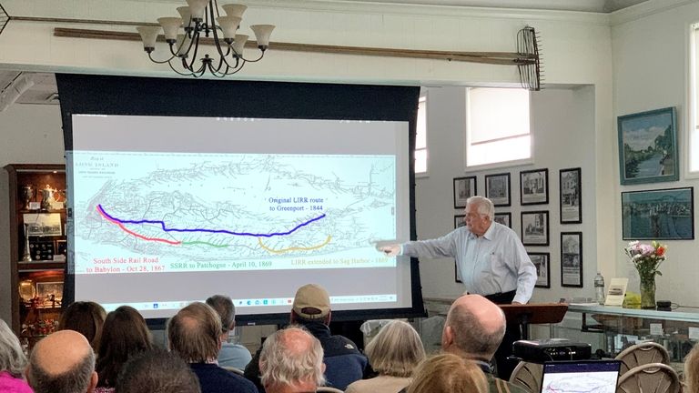 David D. Morrison talks about the Babylon train line at...