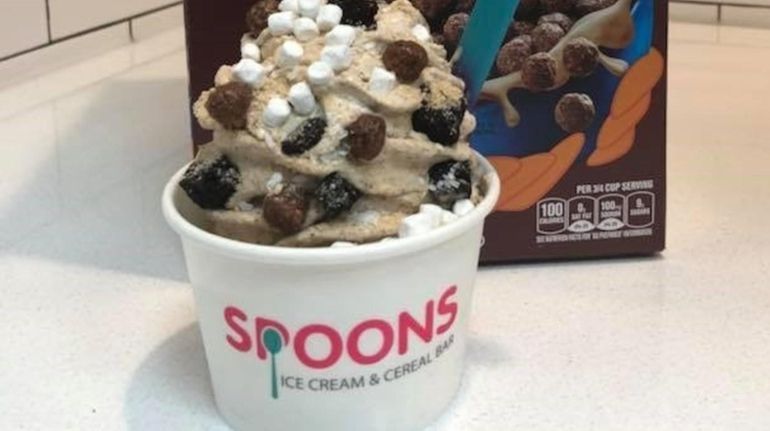 Spoons, an ice cream parlor that blends various flavors of...