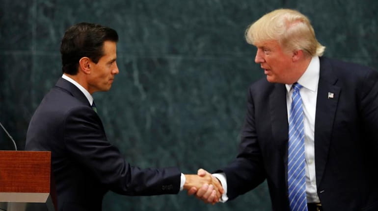 Mexico President Enrique Pena Nieto and Republican presidential nominee Donald...