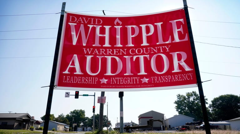 A campaign sign for Warren County Auditor candidate David Whipple...