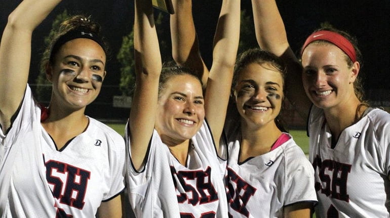 Cold Spring Harbor celebrates after winning the Nassau Class C...