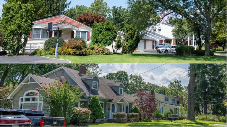 Homes along Clipper Drive, top, and Seaview Terrace in Northport.