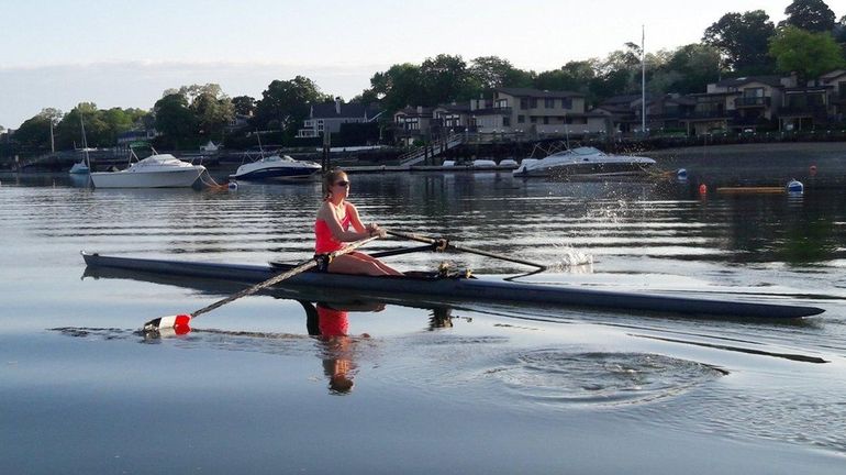 Huntington High School graduate Miranda Nykolyn practices in Northport on...