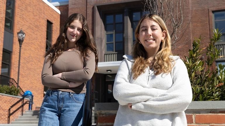 Students Kate Kerpen, left, and friend Charlotte Packer helped create...