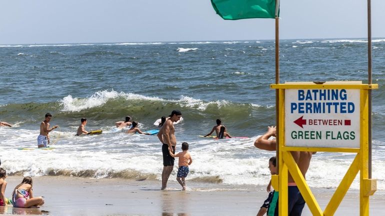 Beachgoers are back in the water after officials said it...