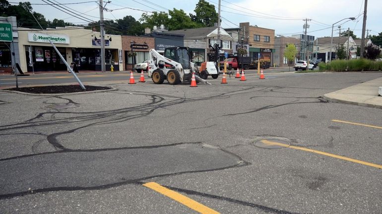 The municipal parking lot on East Main Street and Landing Avenue, in Smithtown on...