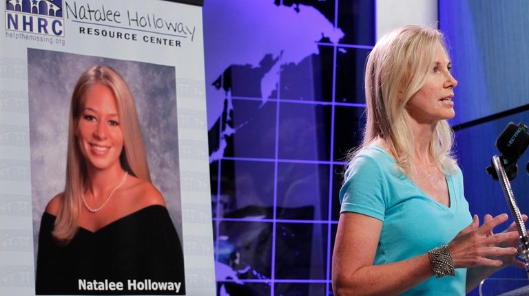 Beth Holloway, mother of Natalee Holloway, speaks during the opening...