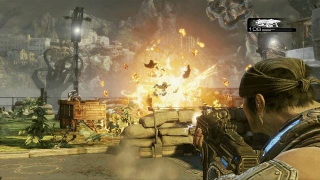 Gears of war 3 has 3 player local coop. For campaign only though