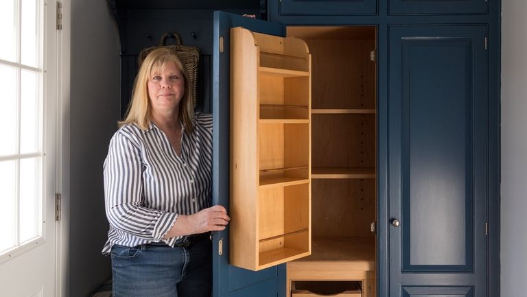 Jamison also repurposed some of the cabinets in her mudroom.