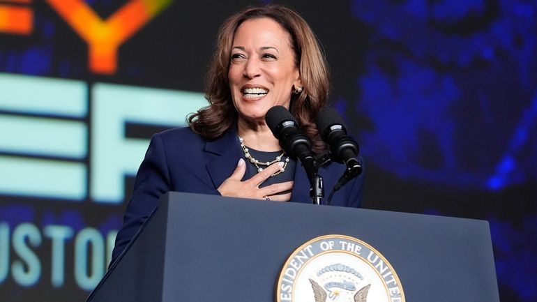 Vice President Kamala Harris delivers remarks at a Sigma Gamma...