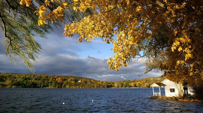 Lake Waramaug in Litchfield County, Connecticut, is made for kayaking or...