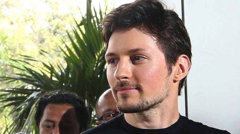 Telegram co-founder Pavel Durov appears at an event on Aug....