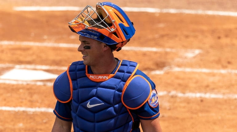 New York Mets catcher James McCann during an instrasquad game...