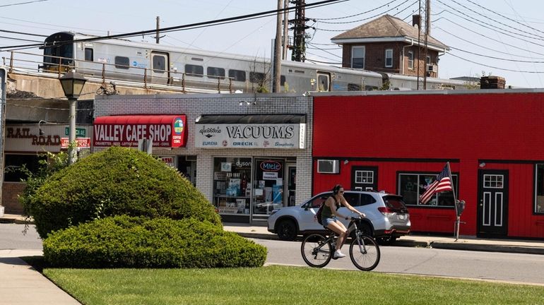 Businesses along South Franklin Avenue sit near the LIRR in Valley...