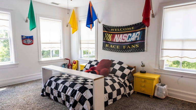 Another bedroom has a Nascar theme.