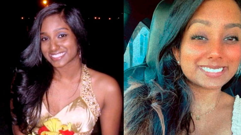 Rena Nanan in 2013, left, and now.