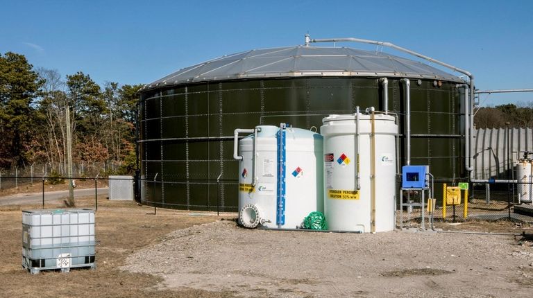 Leachate is also collected into two 860,000-gallon tanks and treated...