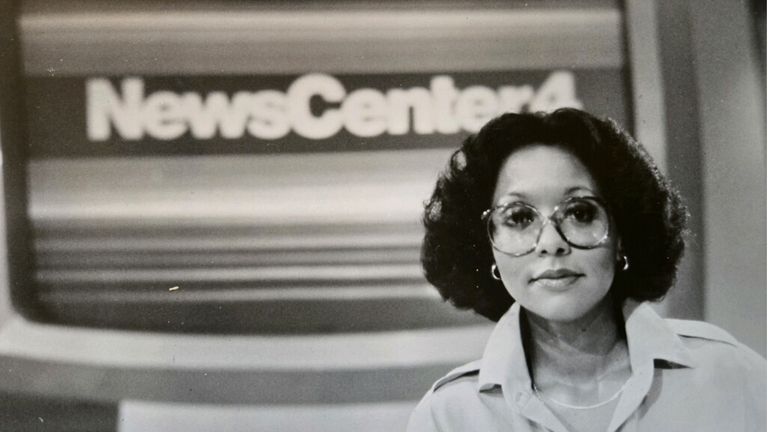 Jenkins on the set of WNBC's 1970s newscast "NewsCenter 4."