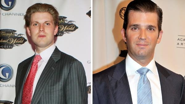 Eric Trump, left, and Donald Trump Jr. are facing the...
