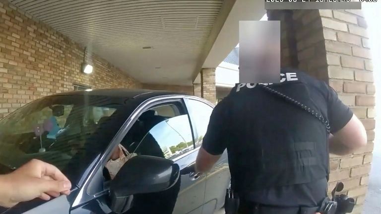 This still image from bodycam video released by the Blendon...