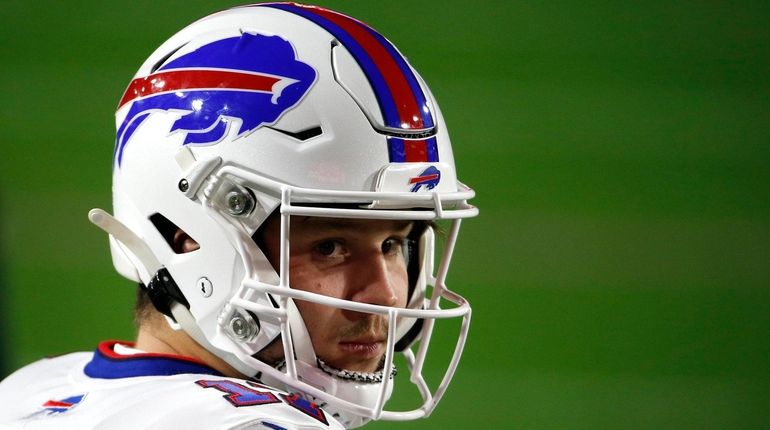 Quarterback Josh Allen of the Buffalo Bills prior to facing...