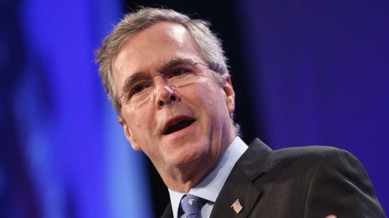 Former Florida Gov. Jeb Bush speaks to guests gathered for...