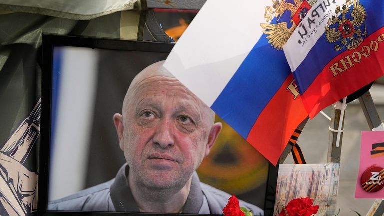 A portrait of the owner of mercenary chief Yevgeny Prigozhin...