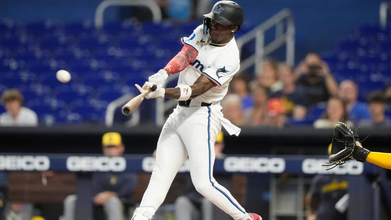 Miami Marlins' Jazz Chisholm Jr. hits solo home run against...