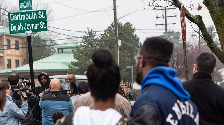 A portion of Dartmouth Street in Hempstead, between James L.L....