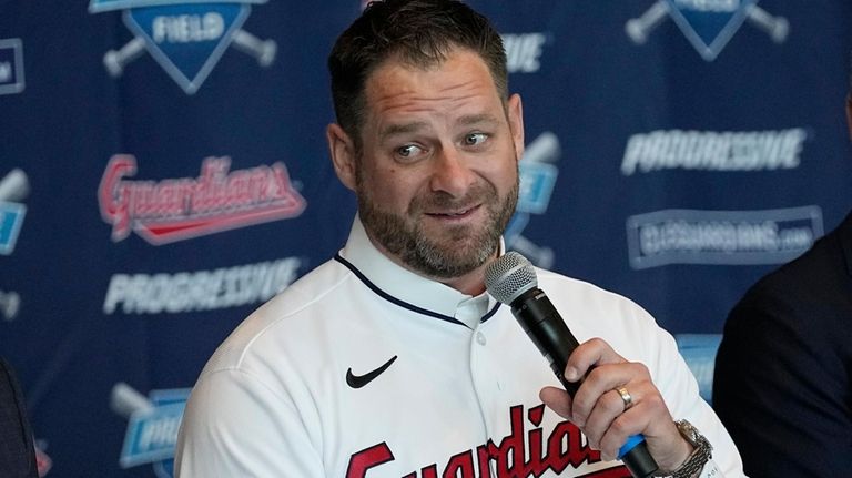 Stephen Vogt speaks after being introduced as the manager of...