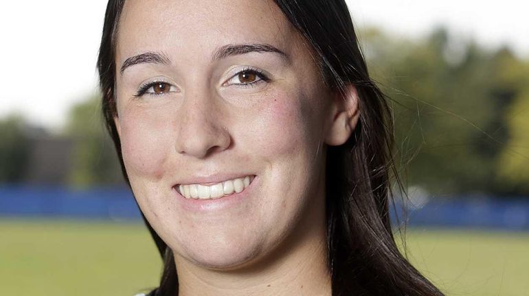 Commack girls soccer player Sam Miller poses during a Newsday...