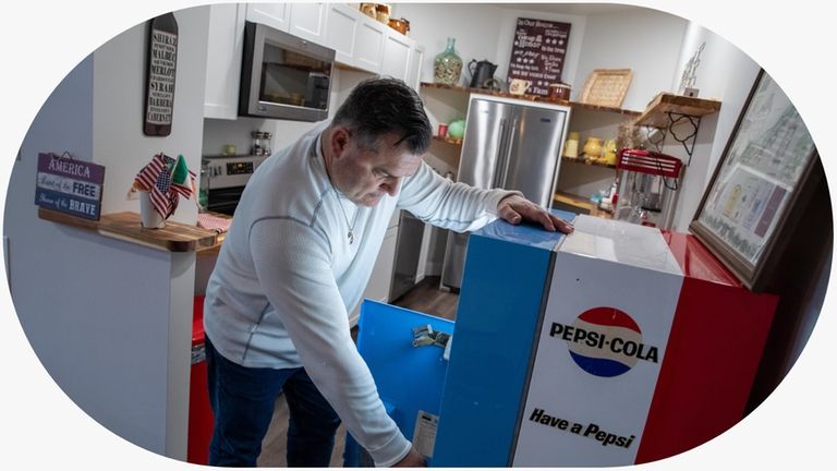 Martin Steiger has a vintage Pepsi vending machine in the...