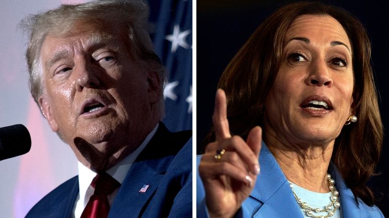 Former president Donald Trump and Vice President Kamala Harris.