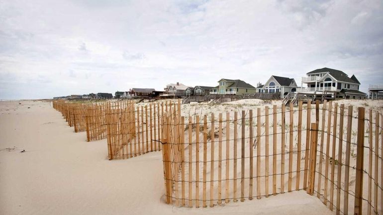 View of the ocean beach along West Hampton Dunes, which...