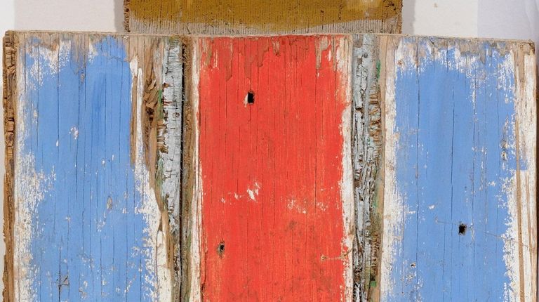 Betty Parsons' "Vertical Waves" (1974), an acrylic and wood construction.