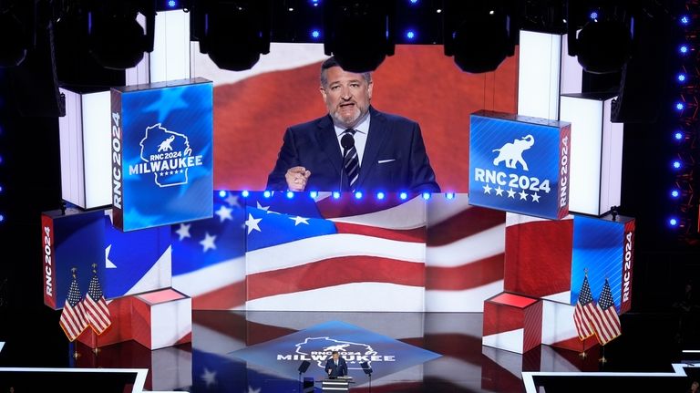 Sen. Ted Cruz speaks during the Republican National Convention Tuesday,...