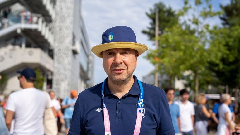 Ukrainian Olympic head Vadym Guttsait poses for a photo during...