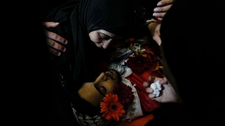 The mother of Ahmed Nidal Aslan, who was killed during...