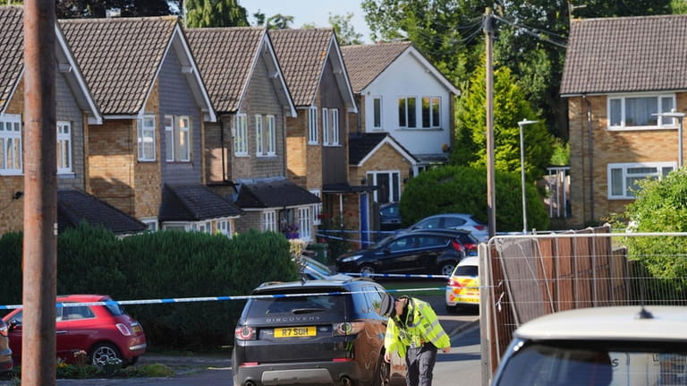 A view of the scene in Ashlyn Close, following the...